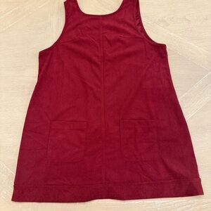 SHEIN Burgundy Corduroy Shift Jumper Dress for winter family pics